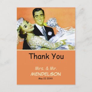 Postal Boda personalizado divertido vintage