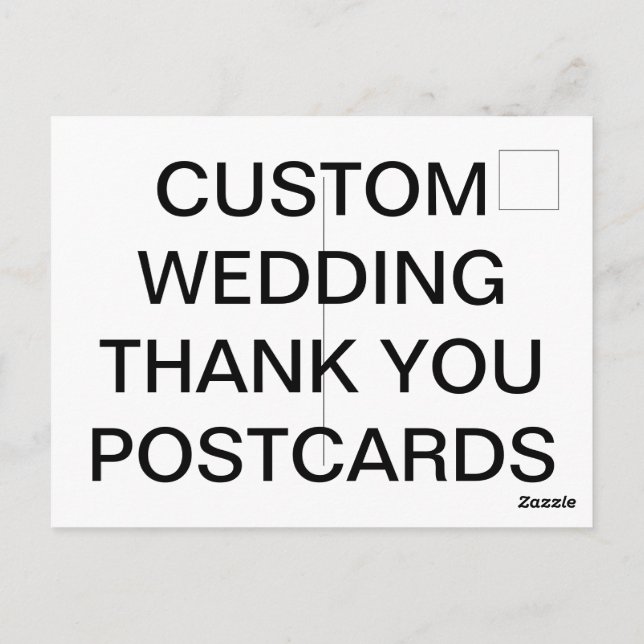 Postal Boda personalizado personalizado Gracias Postcard (Reverso)
