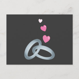 Postal Boda plateado anillos matrimonio