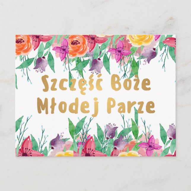 Postal Boda polaco po polsku (Anverso)