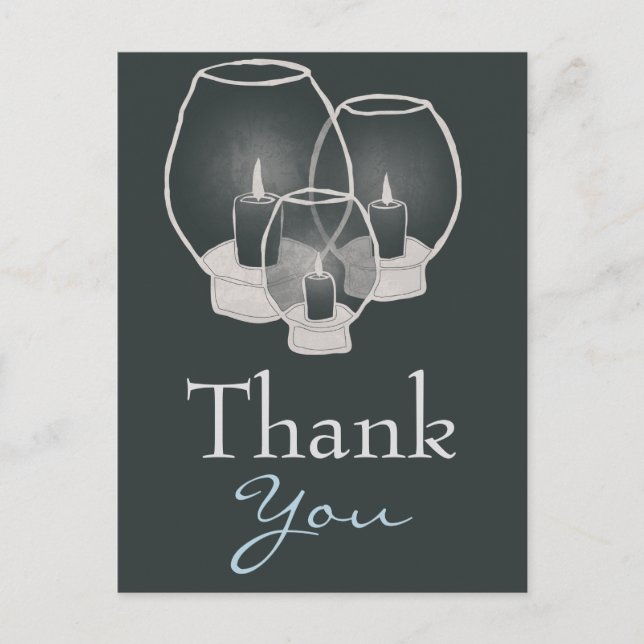 Postal Boda Por velas, gracias (Anverso)
