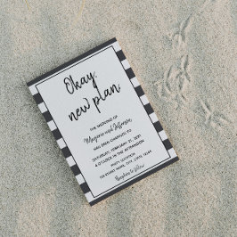 Postal Boda posponada en blanco y negro