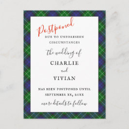 Postal BODA POSPUESTO Abercrombie Clan Tartan Plaid