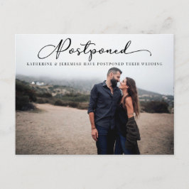Postal Boda pospuesto con guión moderno cambia la fecha