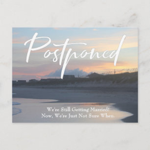 Postal Boda pospuesto de Beach Photo Casual