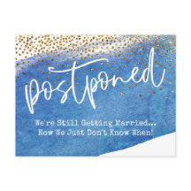 Boda pospuesto de Confetti y color de agua azul