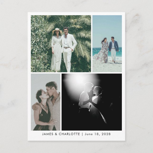 Postal Boda Postcard Guestbook Personalizado 4 plantilla  (Anverso)