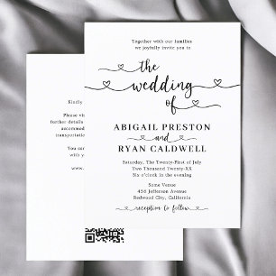 Postal Boda Presupuestario de Calligrafía del Corazón