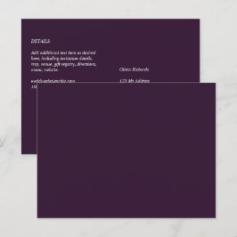 Postal BODA PRESUPUESTARIO PLUM PURPLE Monocromo Simple
