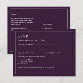 Postal BODA PRESUPUESTARIO PLUM PURPLE Monocromo Simple
