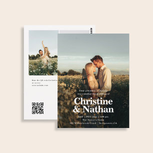 Postal Boda Presupuesto Elegante en Negrita Código QR de