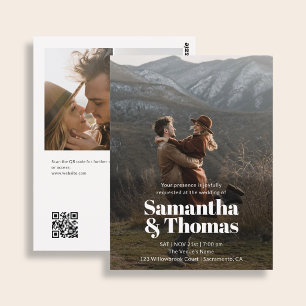 Postal Boda Presupuesto Elegante y Audaz Código QR de 3 F