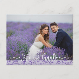 Postal Boda Purple Flourids. Gracias.