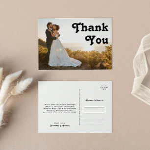 Postal Boda retro completo moderno gracias