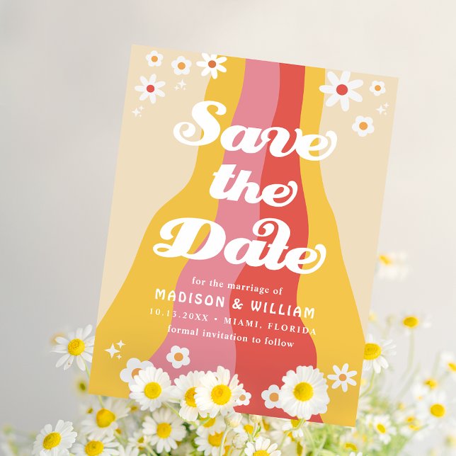 Postal Boda retro Guardar la fecha (Subido por el creador)