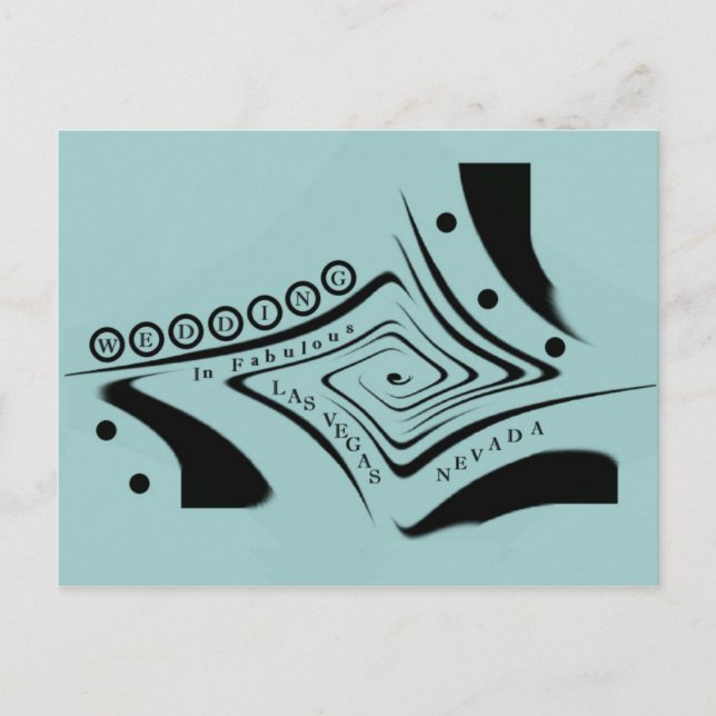 Postal BODA RETRO ÚNICO En Las Vegas Postcard (Anverso)