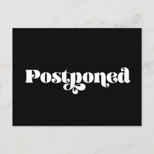 Postal Boda retro vintage blanco y negro posponado