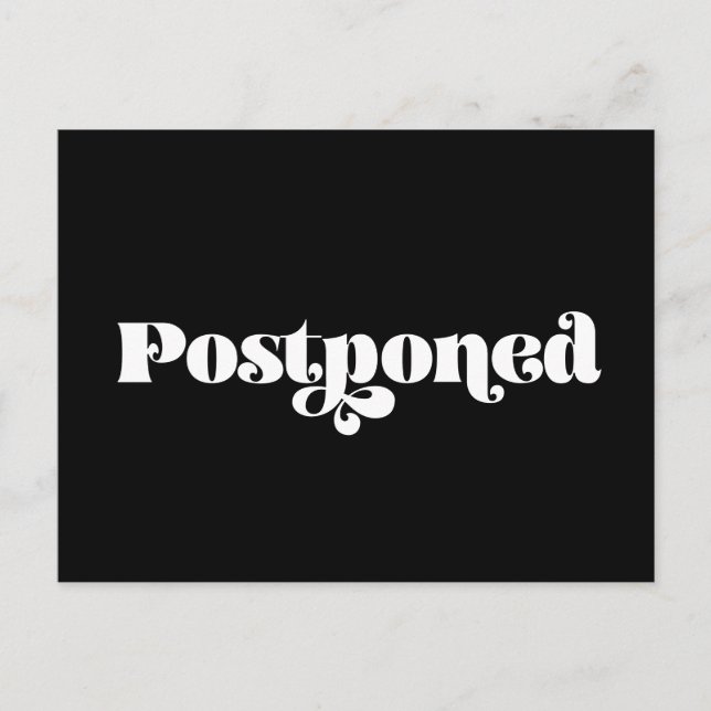 Postal Boda retro vintage blanco y negro posponado (Anverso)