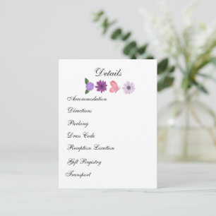 Postal Boda romántica en jardín de flores silvestres y ma