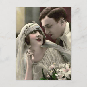 Postal Boda romántico vintage