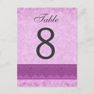 Postal Boda rosa y magenta Número de tabla 8 V200