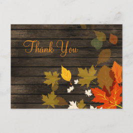 Postal Boda Rustic Barn Wood Fall Gracias