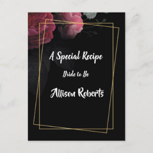 Postal Boda rústica con flores de Borgoña