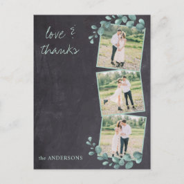 Postal Boda Rústico Elegante De Fotografías De Cartón Gra