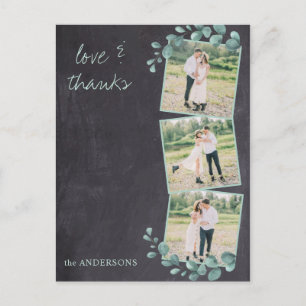 Postal Boda Rústico Elegante De Fotografías De Cartón Gra