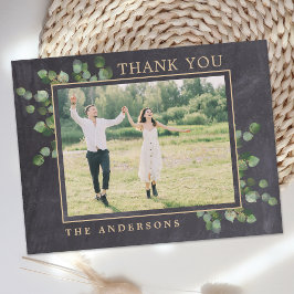 Postal Boda Rústico Eucalyptus Green Photo You