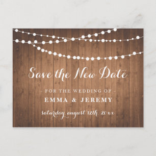 Postal Boda Rústico Guardar la nueva fecha