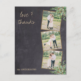 Postal Boda Rústico Moderno de Cartucho Gracias