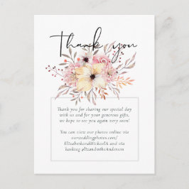 Postal Boda Rústico Rubor Pink Floral Sage