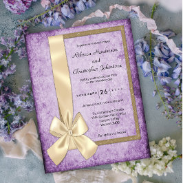 Postal Boda Rústico Vintage Purple Boho