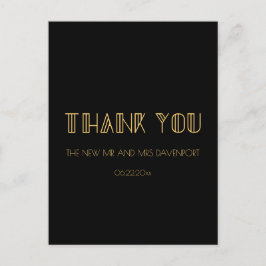 Postal Boda simple de arte de los años 20