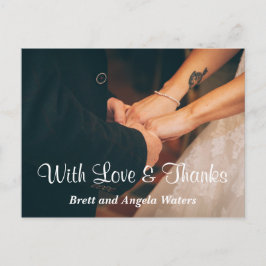 Postal Boda simple foto amor y gracias