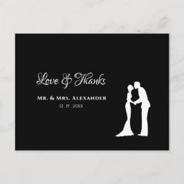 Postal Boda simple gracias a Novias Blancas Negras Groom