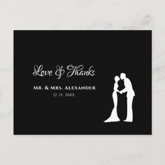 Postal Boda simple gracias a Novias Blancas Negras Groom