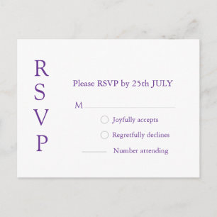 Postal Boda Simple y Elegante con Letra Chic en Blanco y