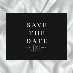 Postal Boda Simple y Elegante Moderna B/N Save the Date