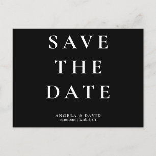 Postal Boda Simple y Elegante Moderna B/N Save the Date I