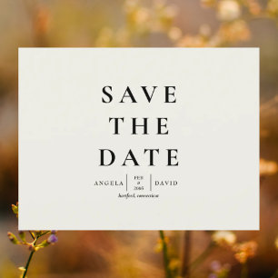 Postal Boda Simple y Elegante Moderna Beige Save the Date
