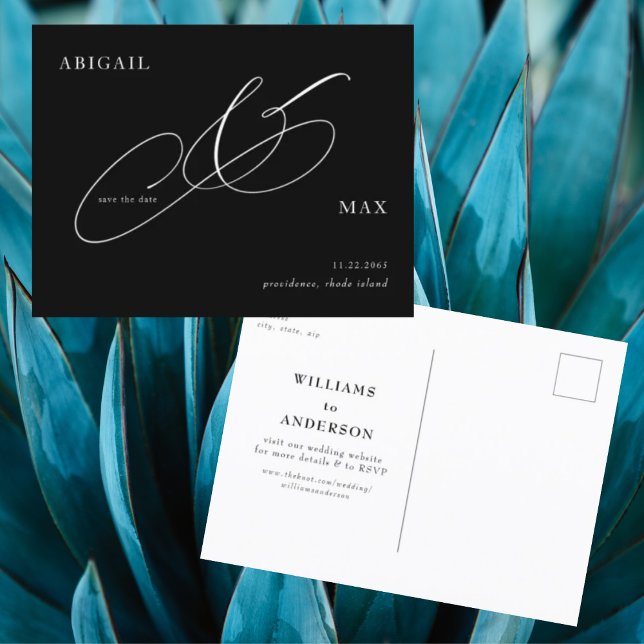 Postal Boda sin tiempo B/W Guardar la fecha (Subido por el creador)