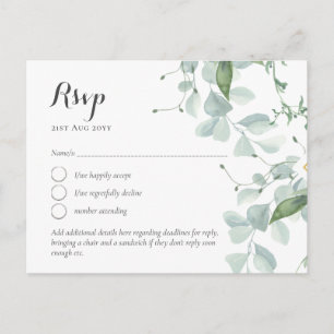 Postal Boda temática de LeahG Greenery RSVP