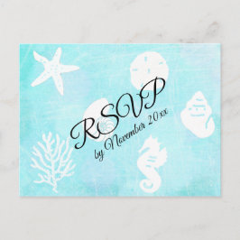 Postal Boda Temático RSVP Seaside Seashell