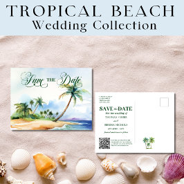 Postal Boda Tropical Beach Salva La Postcarta De La Fecha