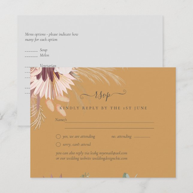 Postal Boda Tropical de Borgoña Pampas (Anverso / Reverso)