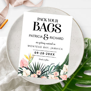 Postal Boda tropical de destino Guardar la fecha