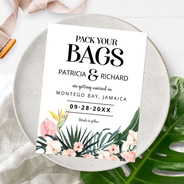 Postal Boda tropical de destino Guardar la fecha (Subido por el creador)