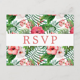 Postal Boda tropical floral RSVP